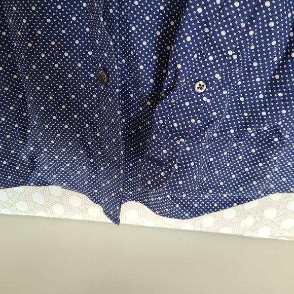 L.L.Bean Women’s Blue Polka Dot Collared Wrinkle Free Button Down Shirt 2X - Picture 6 of 7